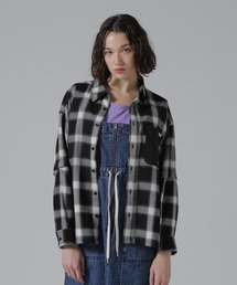 WAFFLE OMBRE CHECK DETACHABLE SHIRTS/ワッフルオンブレチェック デタッチャブルシャツ