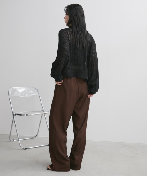 Aunt Marie's（アントマリーズ）の「クルーネックメッシュカーディガン（カーディガン/ボレロ・レディース・アイボリー/ブラック/ピンク・FREE）」の21枚目の写真