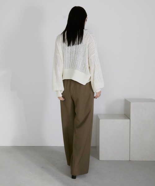 Aunt Marie's（アントマリーズ）の「クルーネックメッシュカーディガン（カーディガン/ボレロ・レディース・アイボリー/ブラック/ピンク・FREE）」の19枚目の写真