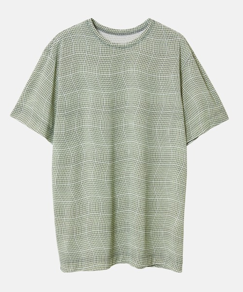 iRENE(アイレネ)の「ディストーティドチェックシアーTee / Distorted Check Sheer Tee(Tシャツ/カットソー・レディース・ブラウン/ライトグリーン/ブルー・36)」の3枚目の写真