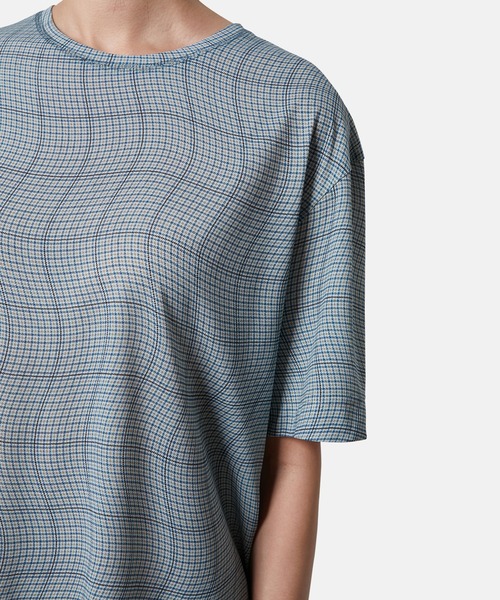 iRENE(アイレネ)の「ディストーティドチェックシアーTee / Distorted Check Sheer Tee(Tシャツ/カットソー・レディース・ブラウン/ライトグリーン/ブルー・36)」の21枚目の写真