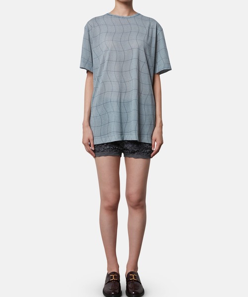 iRENE(アイレネ)の「ディストーティドチェックシアーTee / Distorted Check Sheer Tee(Tシャツ/カットソー・レディース・ブラウン/ライトグリーン/ブルー・36)」の20枚目の写真