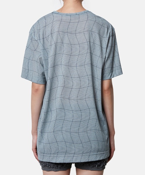 iRENE(アイレネ)の「ディストーティドチェックシアーTee / Distorted Check Sheer Tee(Tシャツ/カットソー・レディース・ブラウン/ライトグリーン/ブルー・36)」の19枚目の写真