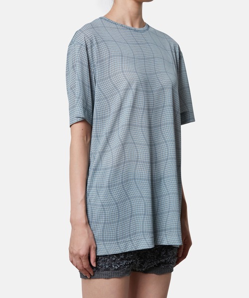 iRENE(アイレネ)の「ディストーティドチェックシアーTee / Distorted Check Sheer Tee(Tシャツ/カットソー・レディース・ブラウン/ライトグリーン/ブルー・36)」の18枚目の写真