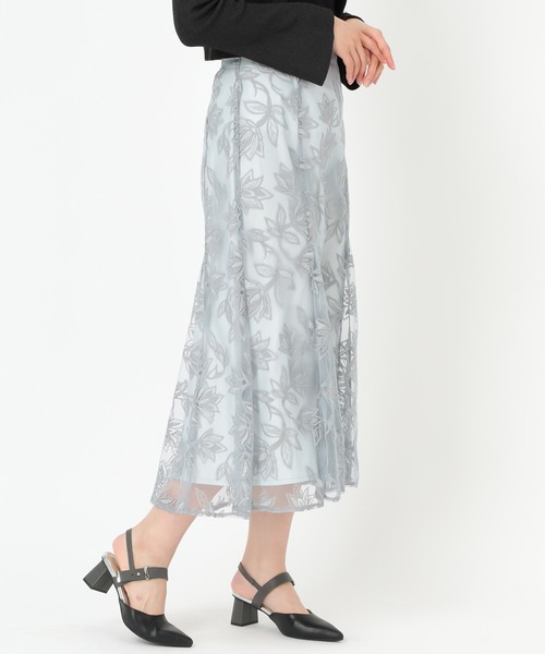 MISCH MASCH（ミッシュマッシュ）の「2025春夏新作 ラメフラワー刺繍スカート（スカート・レディース・ピンク/ライトグレー/ブラック・S/M）」の5枚目の写真