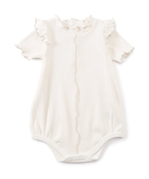 apres les cours（アプレレクール）の「メロウリブボディースーツ（ロンパース・キッズ・サックスブルー/ピンク/アイボリー・80/70）」の2枚目の写真