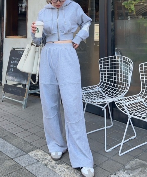 rienda(リエンダ)の「Rパッチ付ユニセックススウェットパンツ(スウェットパンツ・レディース・ベージュ/グレー×ホワイト/ライトブラック・LARGE/MEDIUM)」の12枚目の写真
