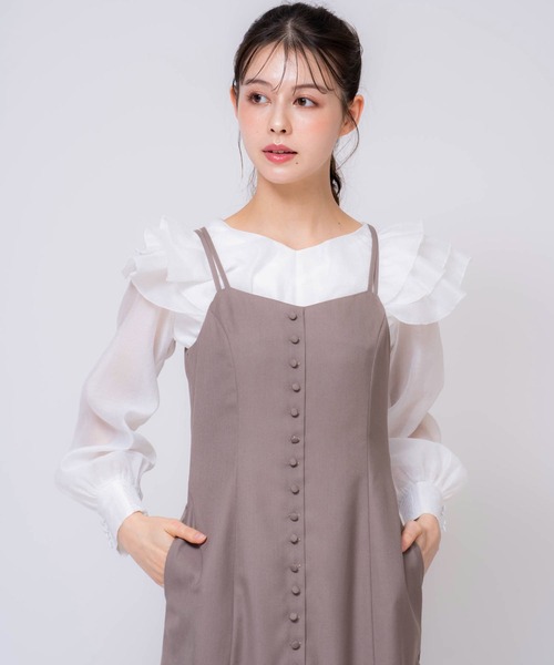 NOELA（ノエラ）の「シアーフリルブラウス（シャツ/ブラウス・レディース・オフホワイト/ピンク/ラベンダー・フリー）」の4枚目の写真