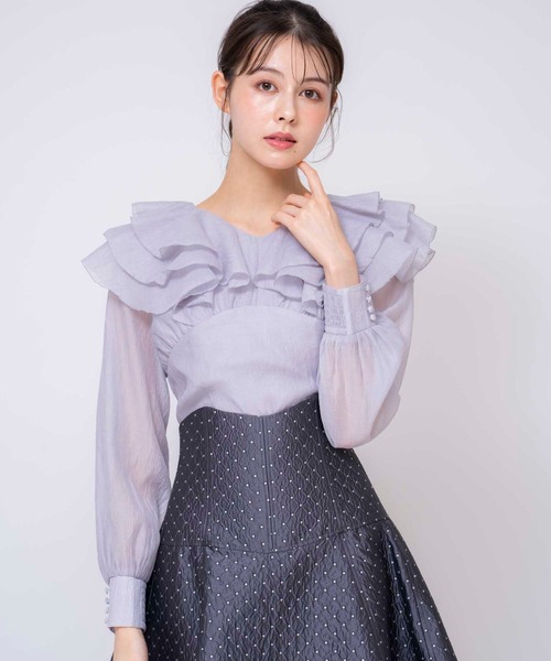 NOELA（ノエラ）の「シアーフリルブラウス（シャツ/ブラウス・レディース・オフホワイト/ピンク/ラベンダー・フリー）」の9枚目の写真
