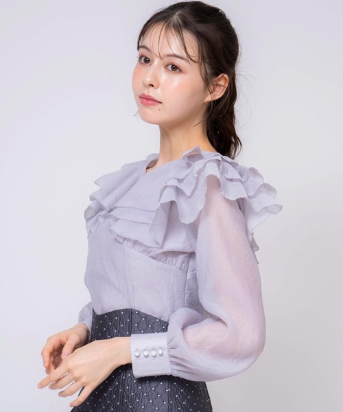 NOELA（ノエラ）の「シアーフリルブラウス（シャツ/ブラウス・レディース・オフホワイト/ピンク/ラベンダー・フリー）」の10枚目の写真