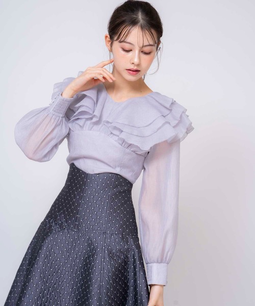 NOELA（ノエラ）の「シアーフリルブラウス（シャツ/ブラウス・レディース・オフホワイト/ピンク/ラベンダー・フリー）」の11枚目の写真