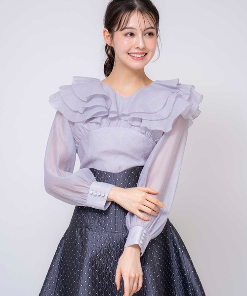 NOELA（ノエラ）の「シアーフリルブラウス（シャツ/ブラウス・レディース・オフホワイト/ピンク/ラベンダー・フリー）」の12枚目の写真