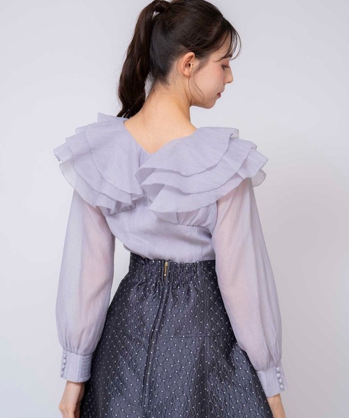NOELA（ノエラ）の「シアーフリルブラウス（シャツ/ブラウス・レディース・オフホワイト/ピンク/ラベンダー・フリー）」の13枚目の写真