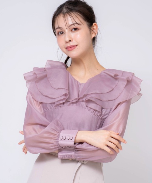 NOELA（ノエラ）の「シアーフリルブラウス（シャツ/ブラウス・レディース・オフホワイト/ピンク/ラベンダー・フリー）」の17枚目の写真