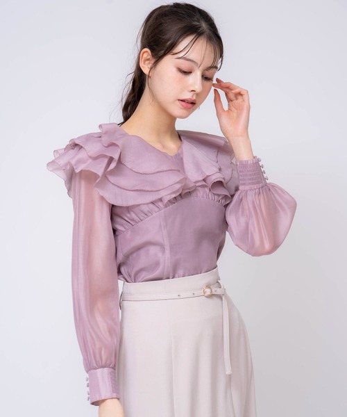 NOELA（ノエラ）の「シアーフリルブラウス（シャツ/ブラウス・レディース・オフホワイト/ピンク/ラベンダー・フリー）」の18枚目の写真