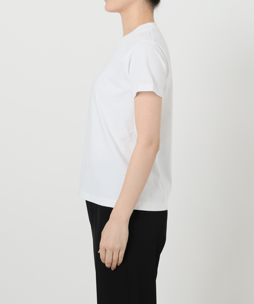 VERMEIL par iena(ヴェルメイユパーイエナ)の「ATON(エイトン) CREWNECK T-SHIRTS KKAGGM0115(Tシャツ/カットソー・レディース・ホワイト/ブラック・SMALL)」の17枚目の写真