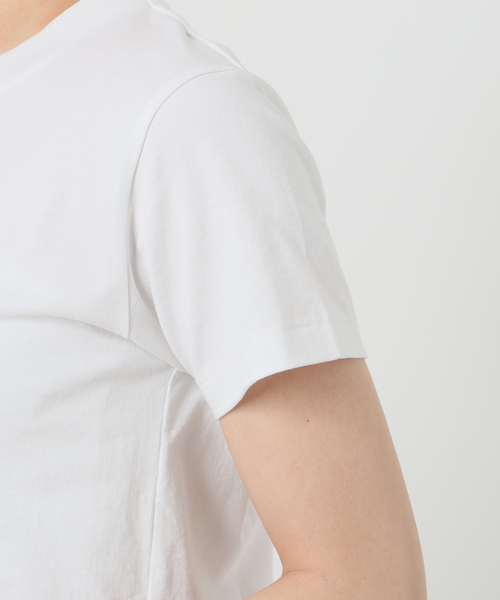 VERMEIL par iena(ヴェルメイユパーイエナ)の「ATON(エイトン) CREWNECK T-SHIRTS KKAGGM0115(Tシャツ/カットソー・レディース・ホワイト/ブラック・SMALL)」の22枚目の写真