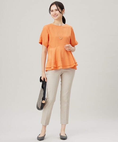 セール】ソフトリネンペプラム ブラウス（シャツ/ブラウス）｜自由区