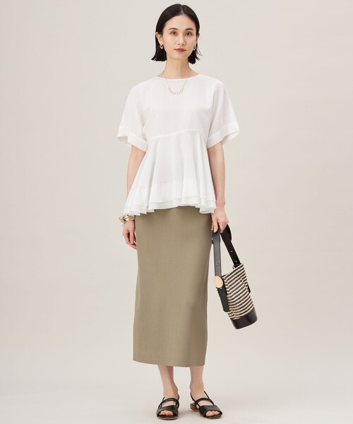 セール】ソフトリネンペプラム ブラウス（シャツ/ブラウス）｜自由区