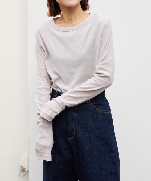 OUTDOOR PRODUCTS（アウトドアプロダクツ）の「追加2 シアーリブルーズロンTEE（Tシャツ/カットソー・レディース・ホワイト/ライトグレー/チャコールグレー/ライトブルー・FREE）」の3枚目の写真