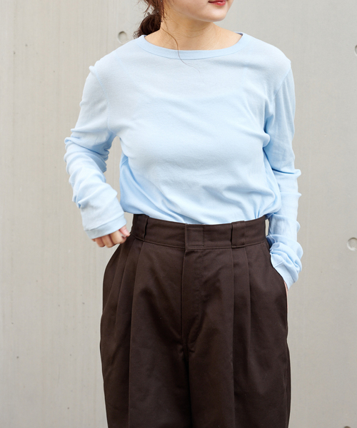 OUTDOOR PRODUCTS（アウトドアプロダクツ）の「追加2 シアーリブルーズロンTEE（Tシャツ/カットソー・レディース・ホワイト/ライトグレー/チャコールグレー/ライトブルー・FREE）」の12枚目の写真