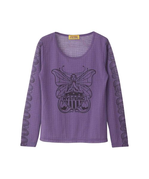 HYSTERIC GLAMOUR（ヒステリックグラマー）の「LAVITATED GIRL Tシャツ（Tシャツ/カットソー・レディース・パープル/ブラック/カーキ・FREE）」の3枚目の写真