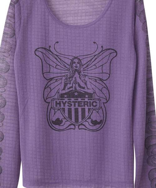 HYSTERIC GLAMOUR（ヒステリックグラマー）の「LAVITATED GIRL Tシャツ（Tシャツ/カットソー・レディース・パープル/ブラック/カーキ・FREE）」の5枚目の写真