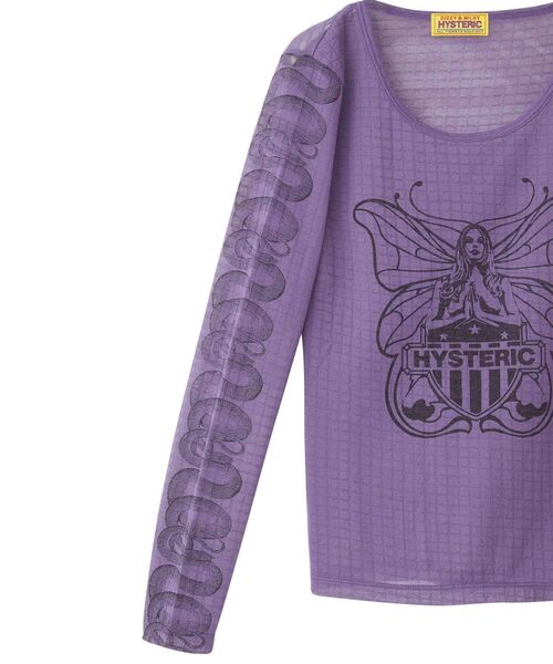 HYSTERIC GLAMOUR（ヒステリックグラマー）の「LAVITATED GIRL Tシャツ（Tシャツ/カットソー・レディース・パープル/ブラック/カーキ・FREE）」の6枚目の写真