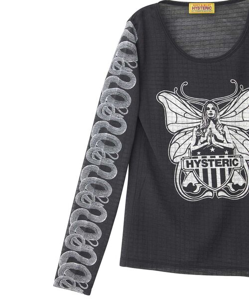 HYSTERIC GLAMOUR（ヒステリックグラマー）の「LAVITATED GIRL Tシャツ（Tシャツ/カットソー・レディース・パープル/ブラック/カーキ・FREE）」の13枚目の写真