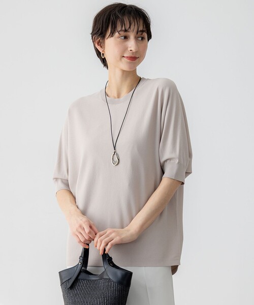 洗える】レーヨンポリエステルストレッチ ドルマン ニット