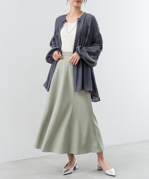 refinedworks（リファインドワークス）の「【refinedworks】シンプル で 羽織 としても使える ギャザーブラウス ！（シャツ/ブラウス・レディース・アイボリー/ブルー/チャコールグレー・FREE）」の14枚目の写真