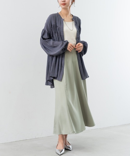 refinedworks（リファインドワークス）の「【refinedworks】シンプル で 羽織 としても使える ギャザーブラウス ！（シャツ/ブラウス・レディース・アイボリー/ブルー/チャコールグレー・FREE）」の19枚目の写真
