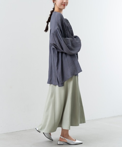 refinedworks（リファインドワークス）の「【refinedworks】シンプル で 羽織 としても使える ギャザーブラウス ！（シャツ/ブラウス・レディース・アイボリー/ブルー/チャコールグレー・FREE）」の20枚目の写真