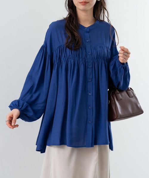 refinedworks（リファインドワークス）の「【refinedworks】シンプル で 羽織 としても使える ギャザーブラウス ！（シャツ/ブラウス・レディース・アイボリー/ブルー/チャコールグレー・FREE）」の22枚目の写真