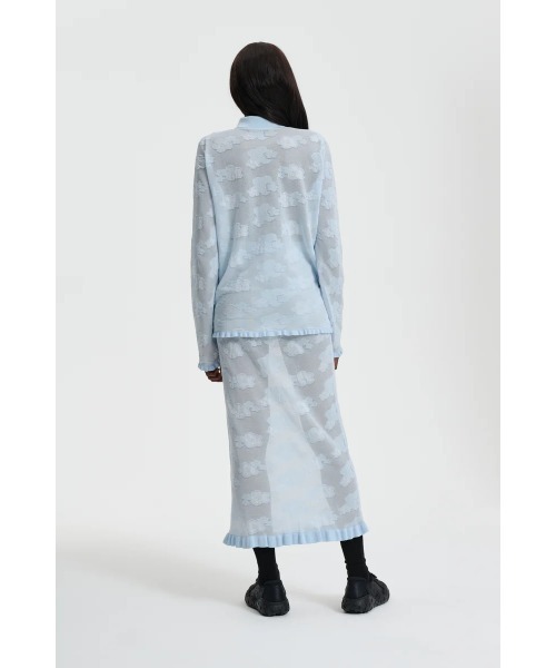 セール】LONG SLEEVE BOXY CARDIGAN WITH BUTTON CLOSURE