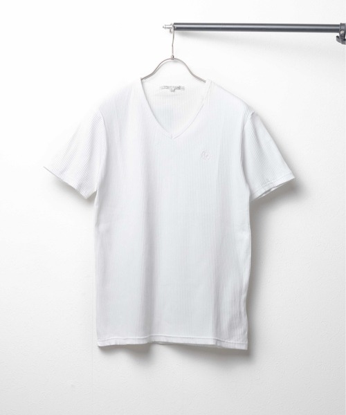 ARCHIVER（アーカイバ）の「【RS】【Growth by Grail】ワンポイント針抜きVネックT（Tシャツ/カットソー・メンズ・ブラック/ホワイト/グレー・LARGE/MEDIUM）」の2枚目の写真