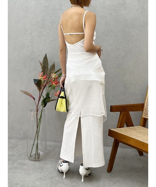 EVRIS（エヴリス）の「バックストラップリブロングワンピース（ワンピース・レディース・カーキ/ホワイト/ブラック・FREE）」の7枚目の写真