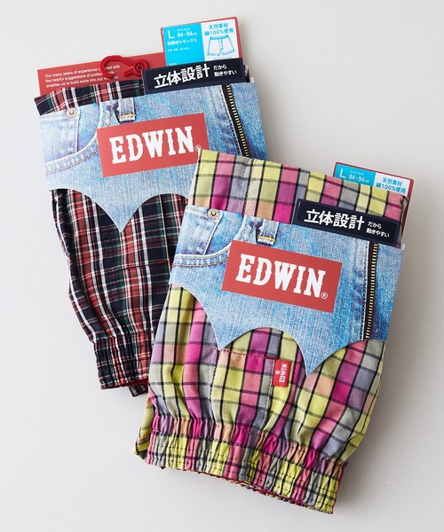 EDWIN（エドウィン）の「【EDWIN/エドウィン】チェック柄トランクス（トランクス・メンズ・ネイビー/イエロー/ブルー/ブラック・MEDIUM/LARGE/X-LARGE）」の10枚目の写真