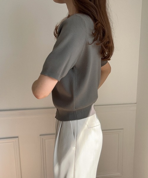 LAUIR(ラウアー)の「ボタンデザインニットカーディガン(カーディガン/ボレロ・レディース・ブラック/アイボリー/チャコール・MEDIUM/LARGE)」の20枚目の写真