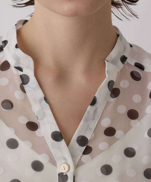ドットオパールボウタイノースリーブ（シャツ/ブラウス）｜GRACE