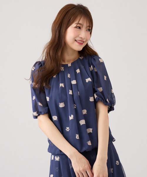 Jolly Poupee(ジョリープッペ)の「ネコオパールバルーンヘムカットソー(Tシャツ/カットソー・レディース・ブラック/ネイビー・38/42/46)」の8枚目の写真