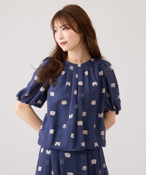 Jolly Poupee(ジョリープッペ)の「ネコオパールバルーンヘムカットソー(Tシャツ/カットソー・レディース・ブラック/ネイビー・38/42/46)」の7枚目の写真