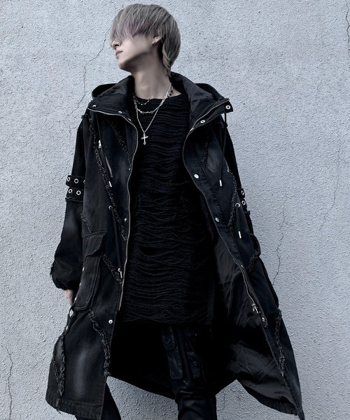 SILVER BULLET（シルバーバレット）の「『NOVESSEL/ノベセル』スラブダメージプルオーバーニット【Y】【CN】（ニット/セーター・メンズ・ブラック/ブラック×グレー・FREE）」の7枚目の写真