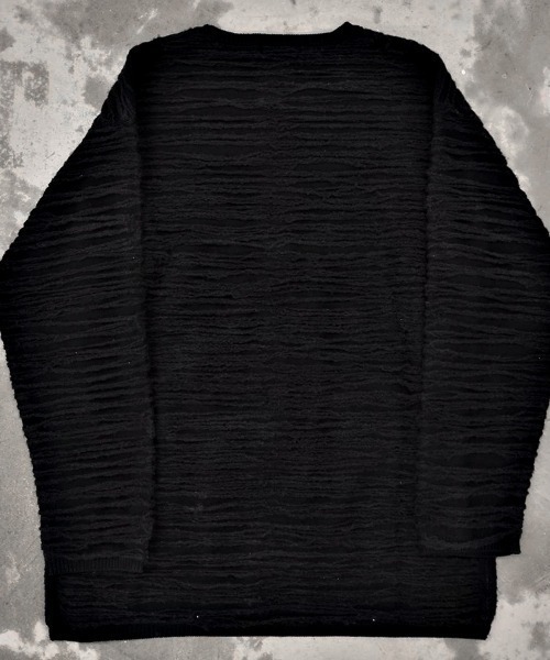 SILVER BULLET（シルバーバレット）の「『NOVESSEL/ノベセル』スラブダメージプルオーバーニット【Y】【CN】（ニット/セーター・メンズ・ブラック/ブラック×グレー・FREE）」の14枚目の写真