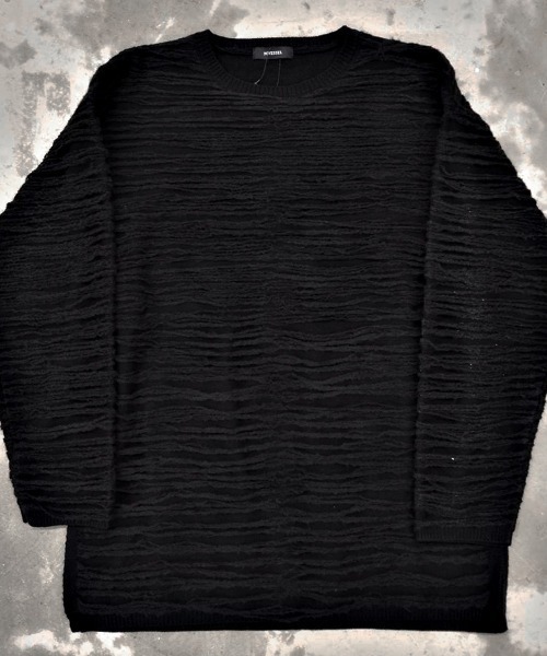 SILVER BULLET（シルバーバレット）の「『NOVESSEL/ノベセル』スラブダメージプルオーバーニット【Y】【CN】（ニット/セーター・メンズ・ブラック/ブラック×グレー・FREE）」の15枚目の写真