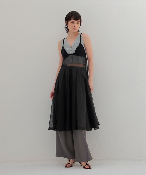 ODAKHA(オダカ)の「ODAKHA / sheer circular knit dress(シアーサーキュラーニットワンピース OH25SS-OP03)(ワンピース・レディース・ブラック・38)」の8枚目の写真
