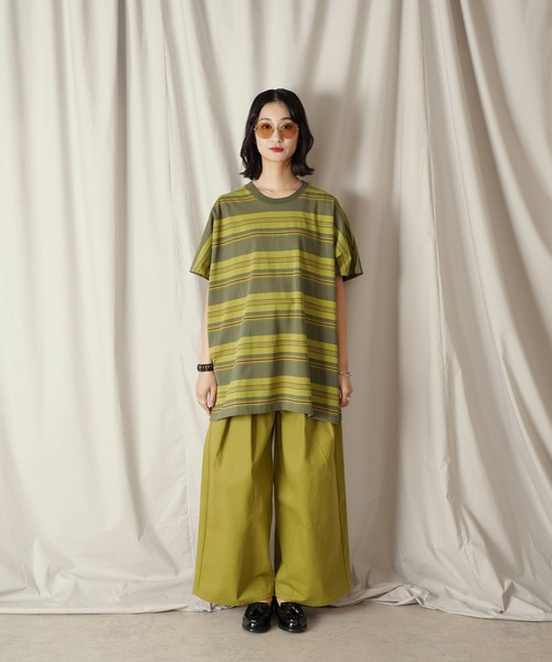 Aphlotus（アプロタス）の「クルーネック BOX クラシック マルチボーダー カットソー（Tシャツ/カットソー・メンズ・グリーン/ネイビー・LARGE/MEDIUM/SMALL）」の18枚目の写真