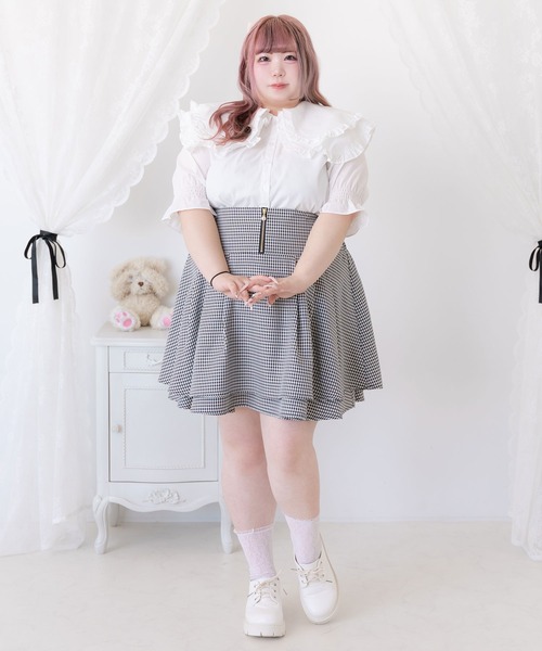 DearMyLoveWhip(ディアマイラブホイップ)の「【大きいサイズ】ビッグセーラーフリル襟ブラウス#シワになりにくい(シャツ/ブラウス・レディース・ホワイト/ブラック・4L/5L/6L)」の3枚目の写真