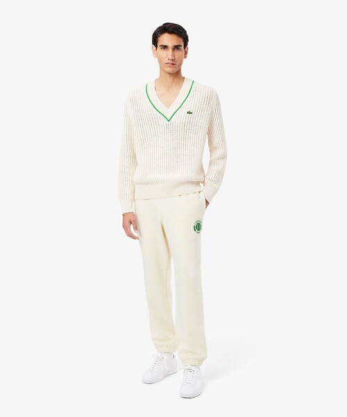 LACOSTE（ラコステ）の「ヘリテージテニスロゴスウェットトラックパンツ（スウェットパンツ・メンズ・オフホワイト・2/4/3/5）」の2枚目の写真