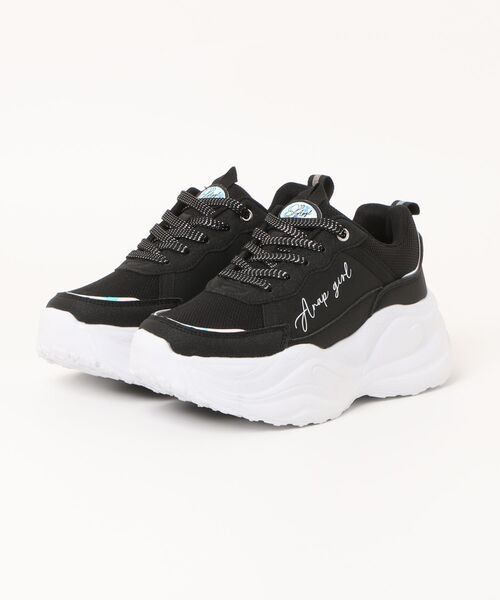 ANAP GiRL(アナップガール)の「【ANAP GIRL】 厚底スニーカー(スニーカー・キッズ・ホワイト/ブラック・22.0cm/23.0cm/24.0cm)」の1枚目の写真